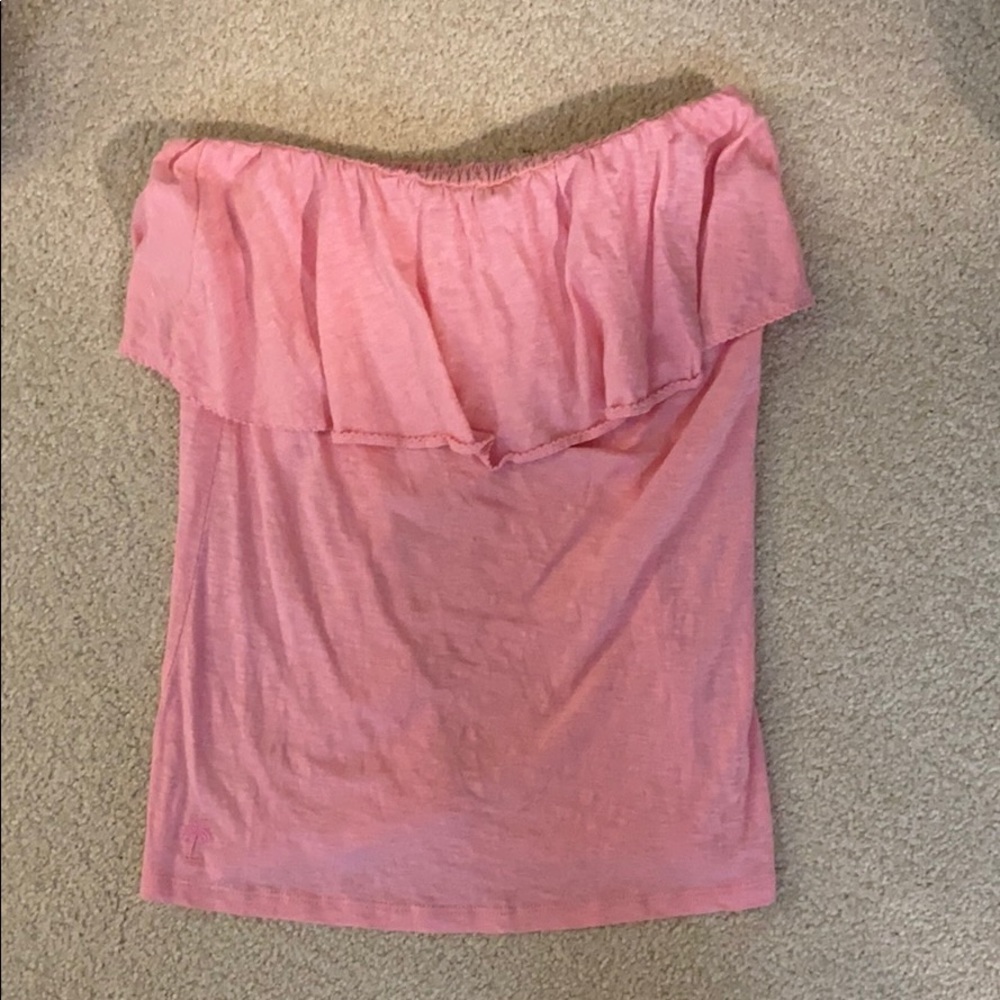 LILLY PULITZER Wiley Ruffle Strapless Top